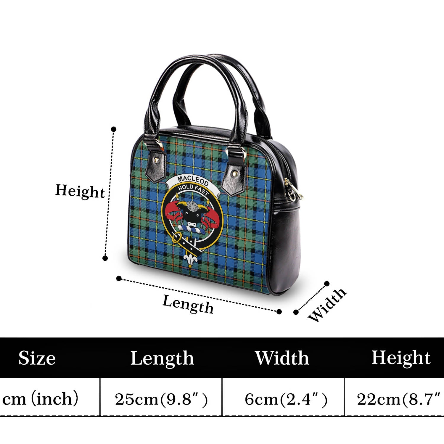 MacLeod of Harris Ancient Tartan Shoulder Handbags with Family Crest - Tartanvibesclothing