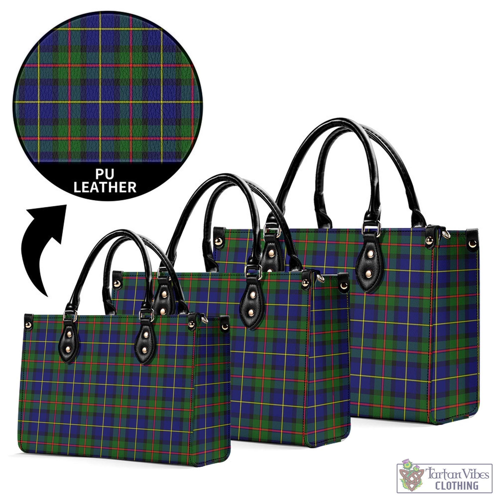 Tartan Vibes Clothing MacLeod of Harris Modern Tartan Luxury Leather Handbags