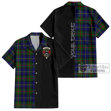 MacLeod of Harris Modern Tartan Short Sleeve Button Shirt with Family Crest and Half Of Me Style