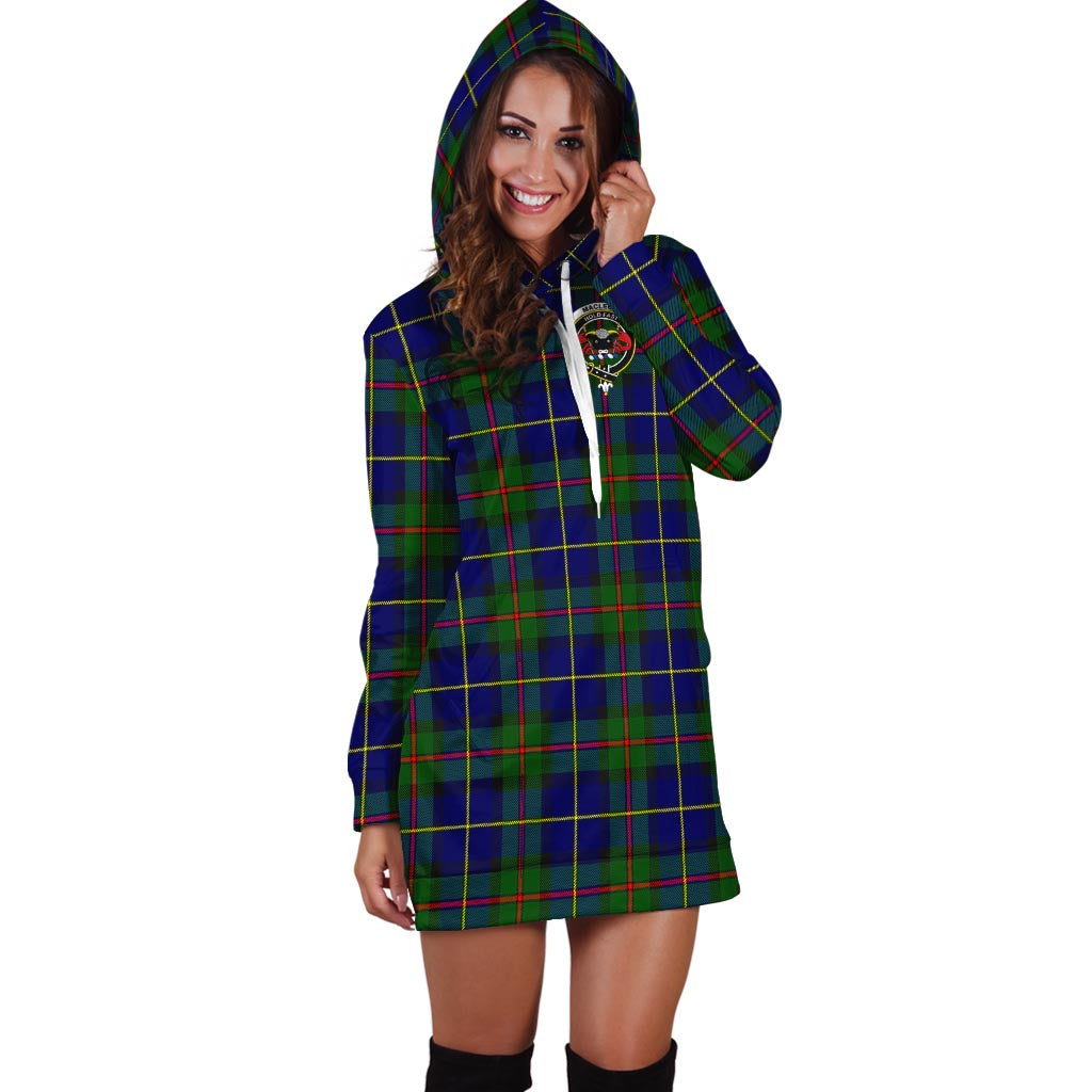 MacLeod of Harris Modern Tartan Hoodie Dress with Family Crest - Tartan Vibes Clothing