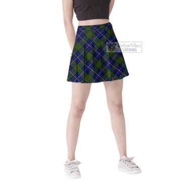 MacLeod of Harris Modern Tartan Women's Plated Mini Skirt Cross Style