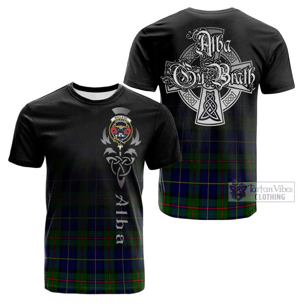 Tartan Vibes Clothing MacLeod of Harris Modern Tartan Cotton T-shirt Featuring Alba Gu Brath Family Crest Celtic Inspired