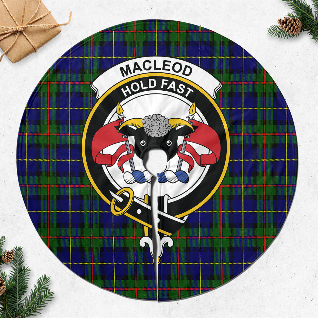 MacLeod of Harris Modern Tartan Christmas Tree Skirt with Family Crest - Tartanvibesclothing