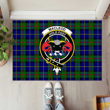 MacLeod of Harris Modern Tartan Door Mat with Family Crest