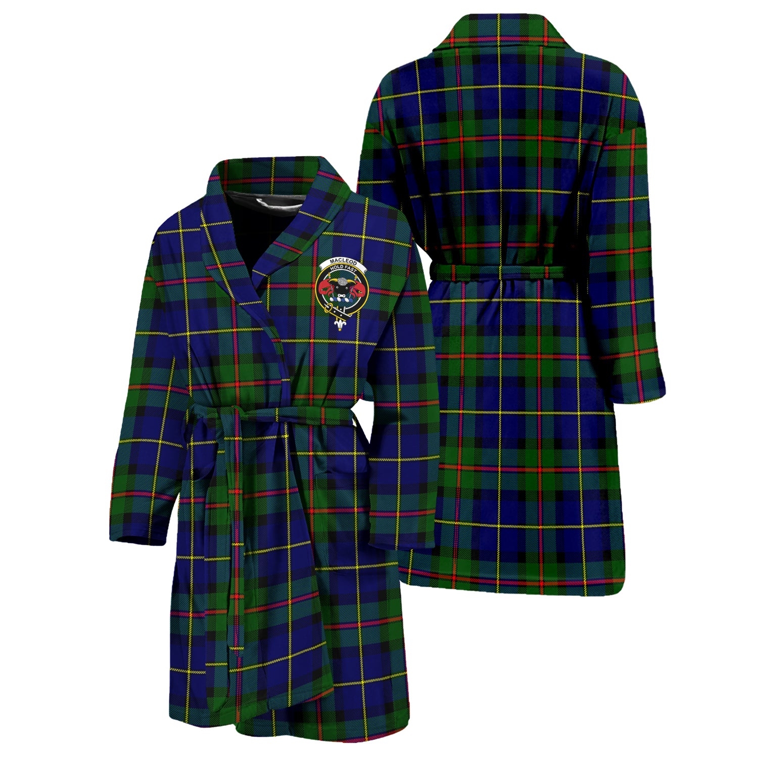 MacLeod of Harris Modern Tartan Bathrobe with Family Crest Unisex S - Tartan Vibes Clothing