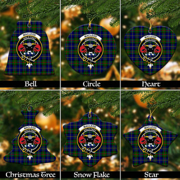 MacLeod of Harris Modern Tartan Christmas Ceramic Ornaments with Family Crest