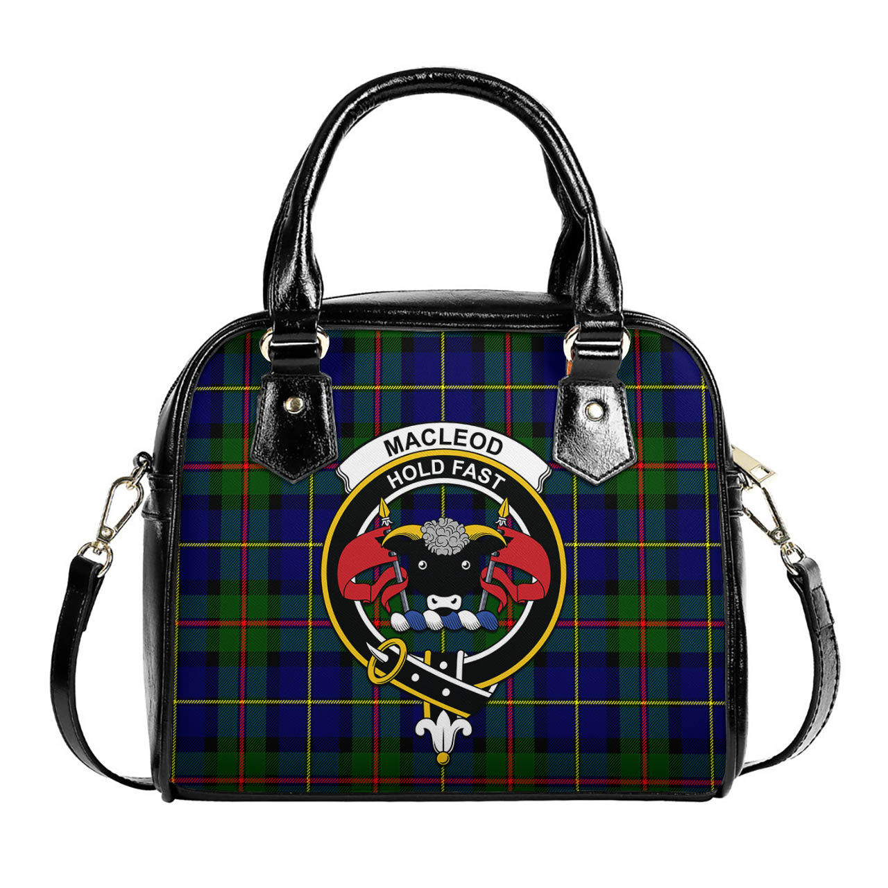 MacLeod of Harris Modern Tartan Shoulder Handbags with Family Crest One Size 6*25*22 cm - Tartanvibesclothing