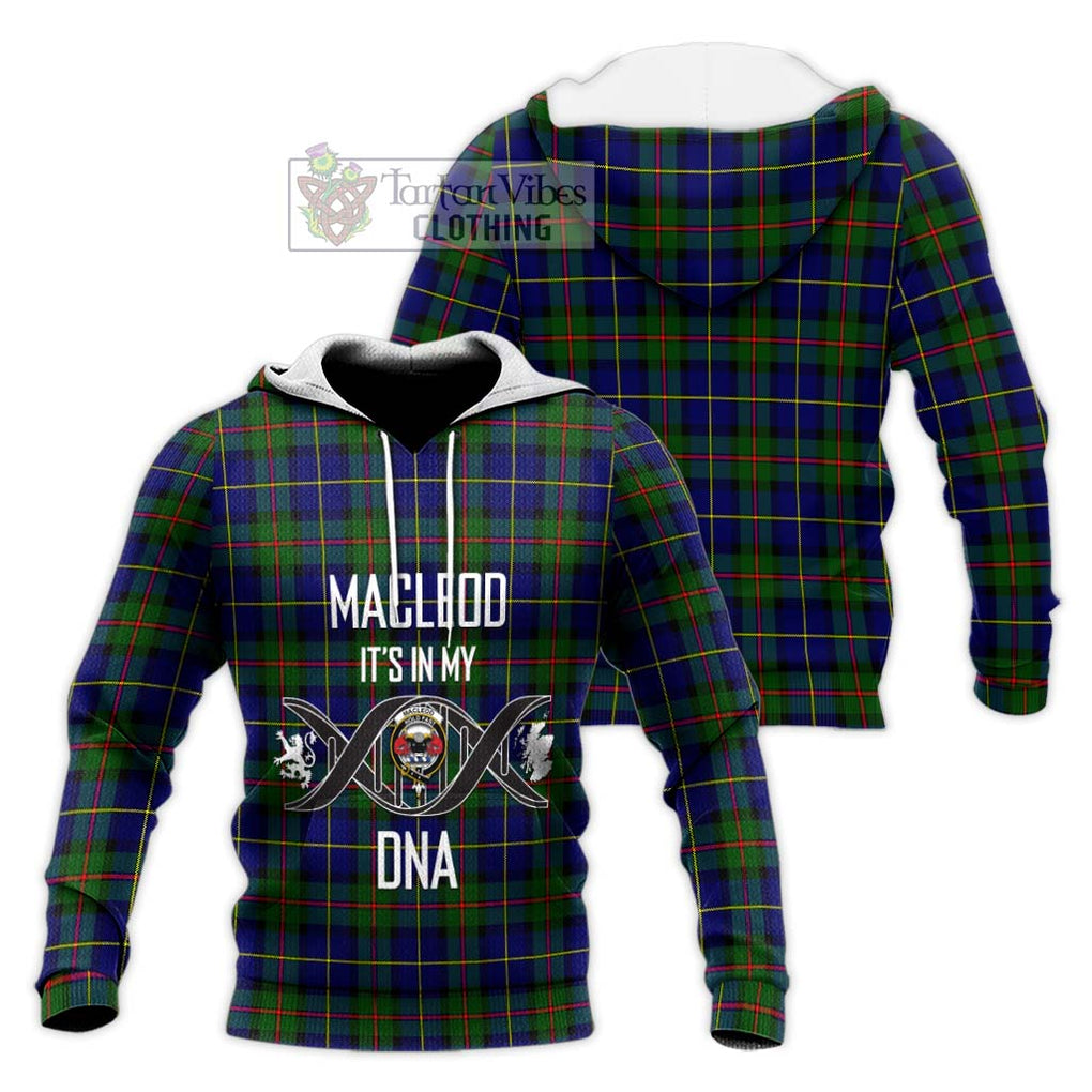 MacLeod of Harris Modern Tartan Knitted Hoodie with Family Crest DNA In Me Style Unisex Knitted Pullover Hoodie - Tartanvibesclothing Shop