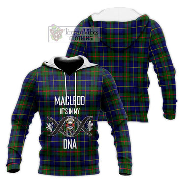 MacLeod of Harris Modern Tartan Knitted Hoodie with Family Crest DNA In Me Style