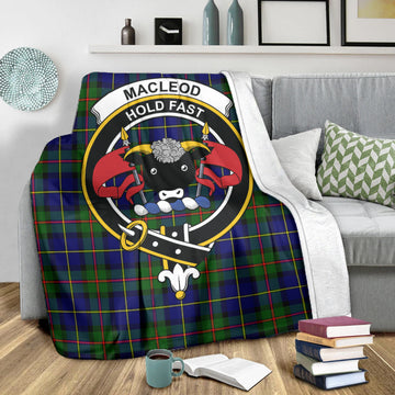 MacLeod of Harris Modern Tartan Blanket with Family Crest