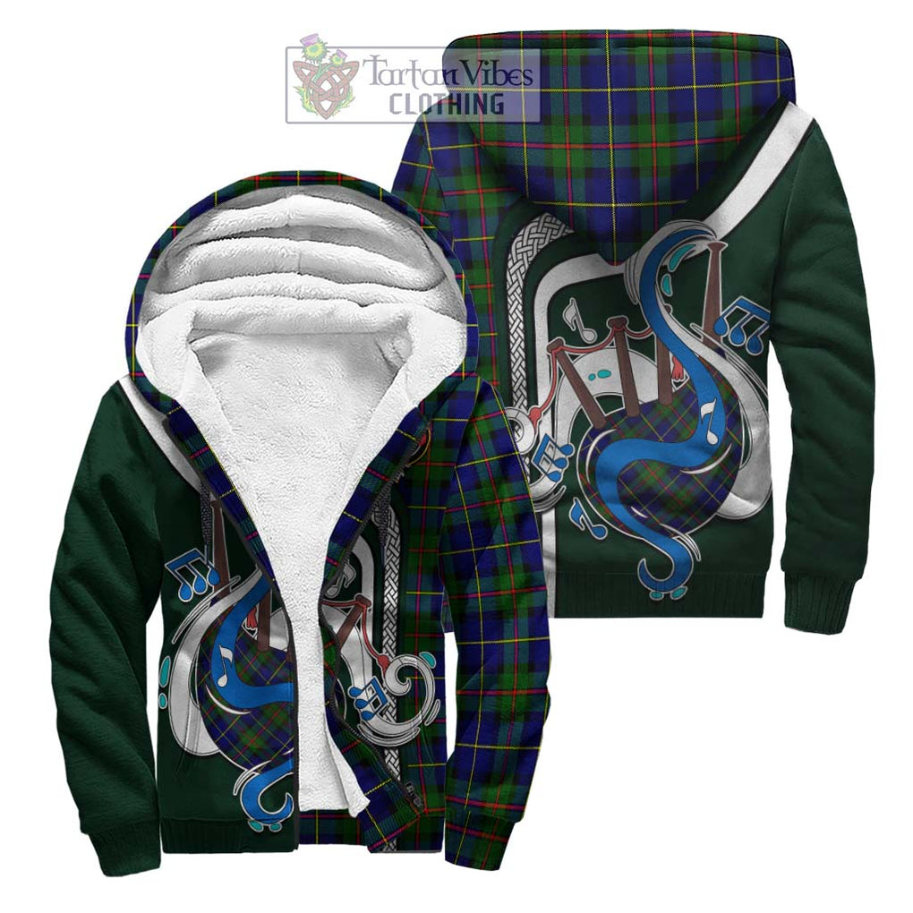 MacLeod of Harris Modern Tartan Sherpa Hoodie with Epic Bagpipe Style Unisex S - Tartanvibesclothing Shop