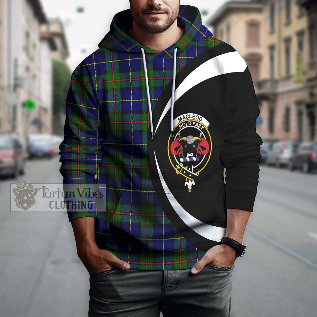 MacLeod of Harris Modern Tartan Hoodie with Family Crest Circle Style Zip Hoodie - Tartan Vibes Clothing