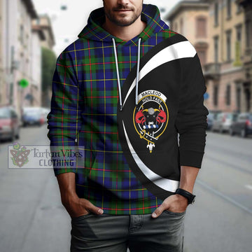 MacLeod of Harris Modern Tartan Hoodie with Family Crest Circle Style