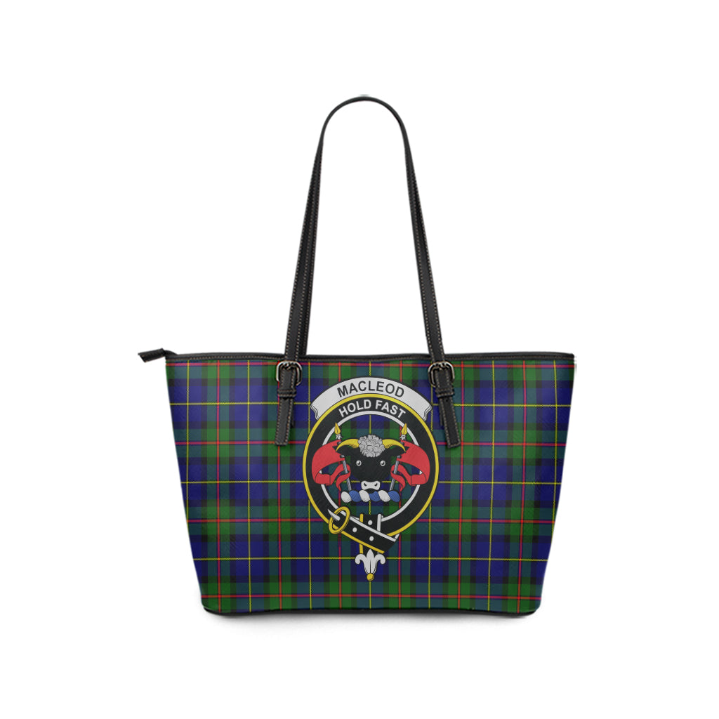 macleod-of-harris-modern-tartan-leather-tote-bag-with-family-crest