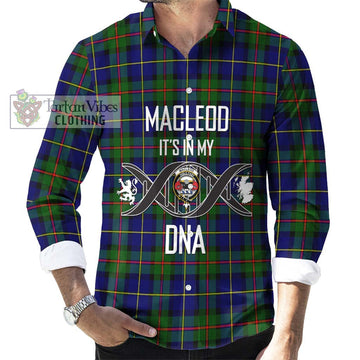 MacLeod of Harris Modern Tartan Long Sleeve Button Shirt with Family Crest DNA In Me Style