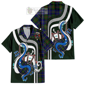 MacLeod of Harris Modern Tartan Short Sleeve Button Shirt with Epic Bagpipe Style