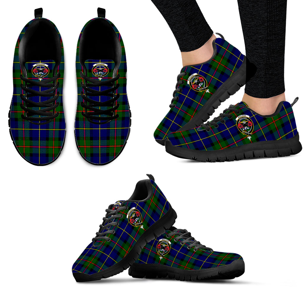 MacLeod of Harris Modern Tartan Sneakers with Family Crest - Tartan Vibes Clothing