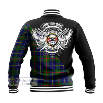 MacLeod of Harris Modern Tartan Baseball Jacket with Family Crest and Military Logo Style