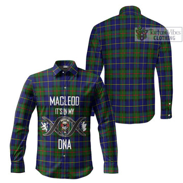 MacLeod of Harris Modern Tartan Long Sleeve Button Shirt with Family Crest DNA In Me Style