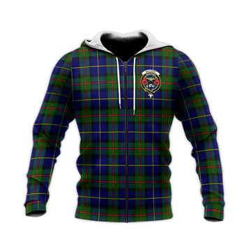 MacLeod of Harris Modern Tartan Knitted Hoodie with Family Crest