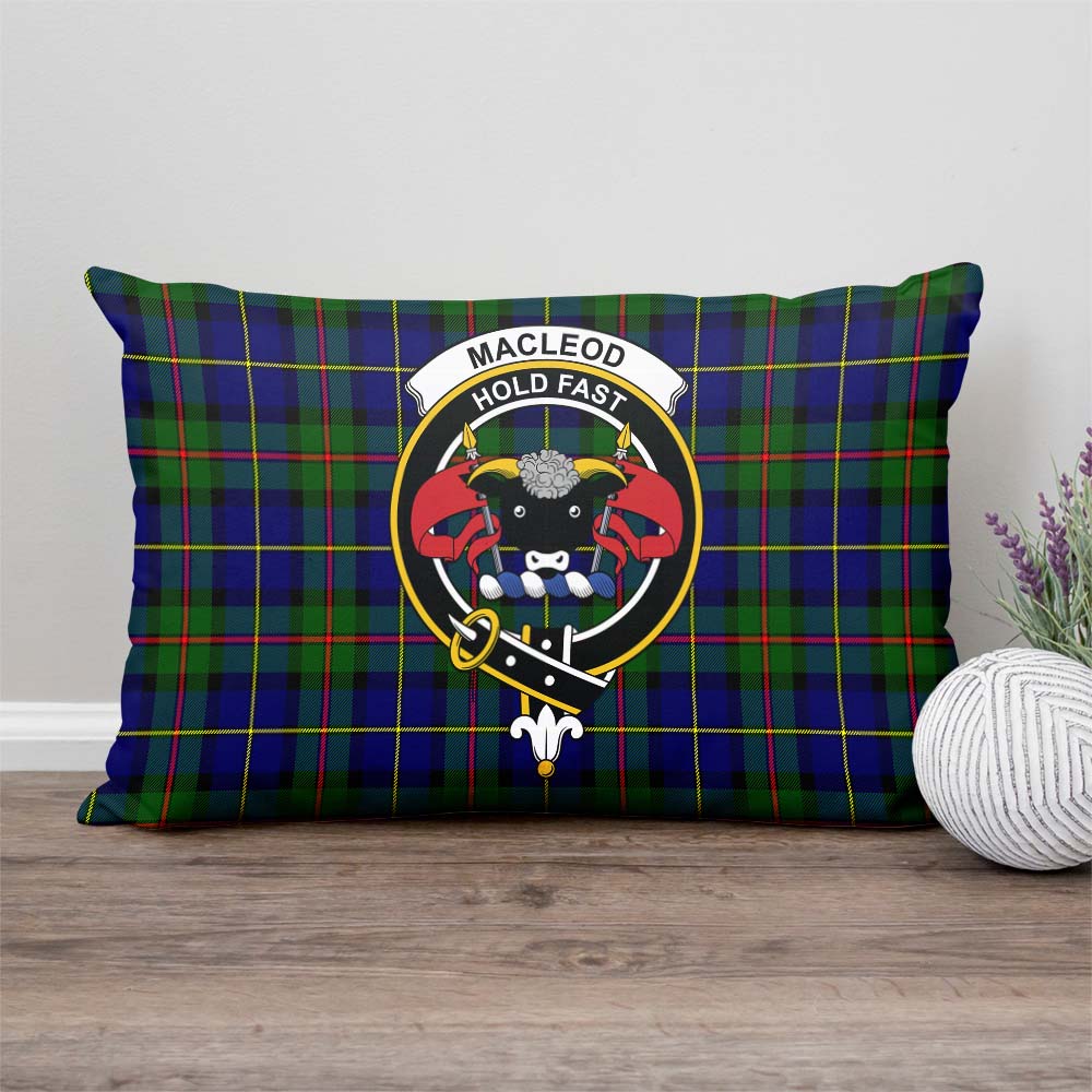 MacLeod of Harris Modern Tartan Pillow Cover with Family Crest Rectangle Pillow Cover - Tartanvibesclothing