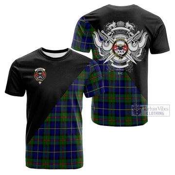 MacLeod of Harris Modern Tartan Cotton T-shirt with Family Crest and Military Logo Style