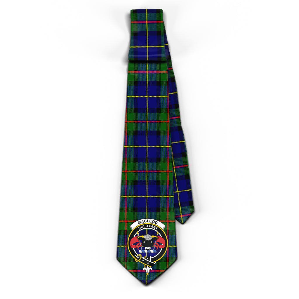 MacLeod of Harris Modern Tartan Classic Necktie with Family Crest - Tartan Vibes Clothing