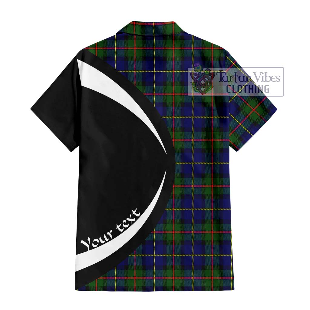 MacLeod of Harris Modern Tartan Short Sleeve Button Up with Family Crest Circle Style - Tartan Vibes Clothing