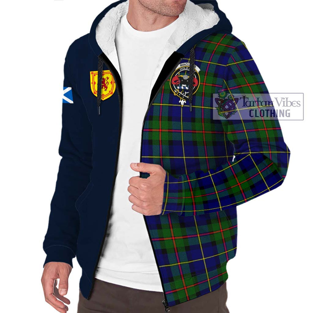 Tartan Vibes Clothing MacLeod of Harris Modern Tartan Sherpa Hoodie with Scottish Lion Royal Arm Half Style