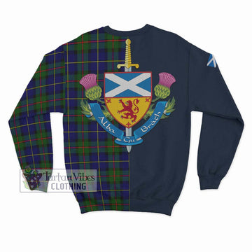 MacLeod of Harris Modern Tartan Sweatshirt Alba with Scottish Lion Royal Arm Half Style