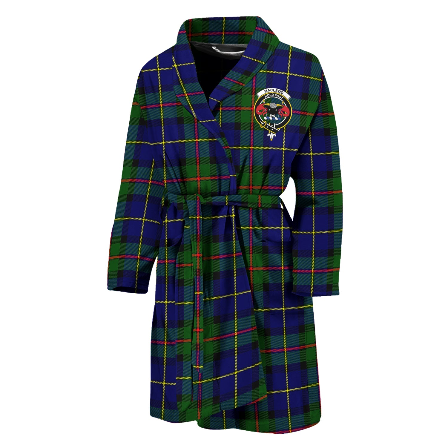 MacLeod of Harris Modern Tartan Bathrobe with Family Crest Unisex M - Tartan Vibes Clothing