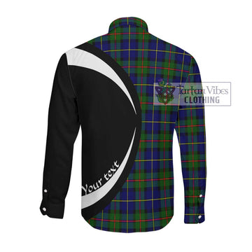 MacLeod of Harris Modern Tartan Long Sleeve Button Up with Family Crest Circle Style