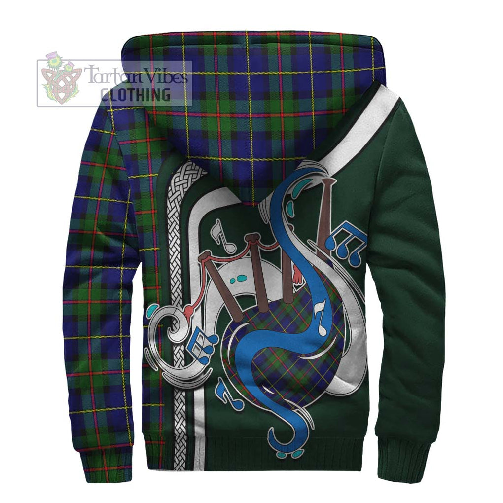 MacLeod of Harris Modern Tartan Sherpa Hoodie with Epic Bagpipe Style - Tartanvibesclothing Shop