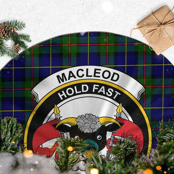 MacLeod of Harris Modern Tartan Christmas Tree Skirt with Family Crest