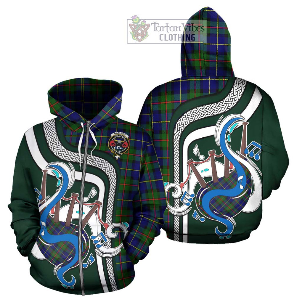 MacLeod of Harris Modern Tartan Hoodie with Epic Bagpipe Style - Tartanvibesclothing Shop