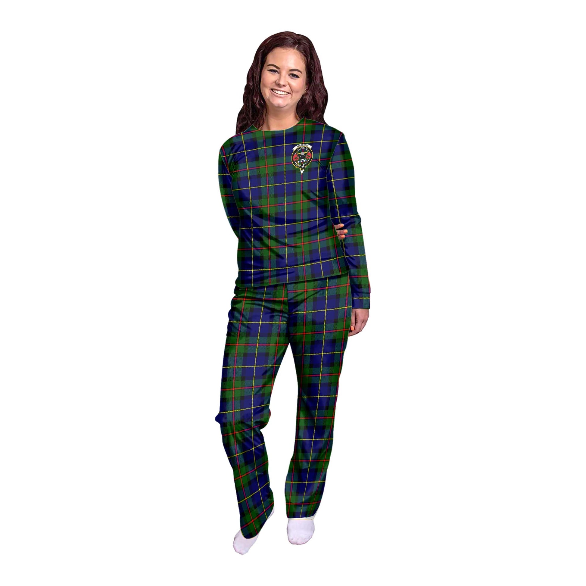 MacLeod of Harris Modern Tartan Pajamas Family Set with Family Crest - Tartanvibesclothing