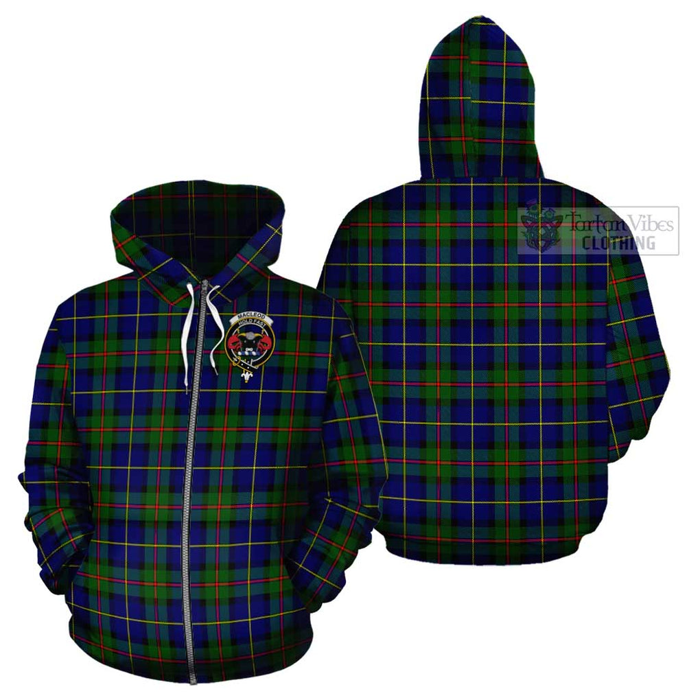 MacLeod of Harris Modern Tartan Cotton Hoodie with Family Crest Zip Hoodie - Tartan Vibes Clothing