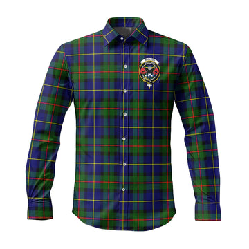 MacLeod of Harris Modern Tartan Long Sleeve Button Up Shirt with Family Crest