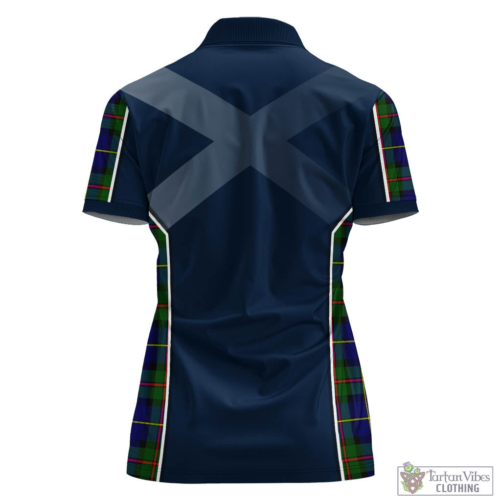 Tartan Vibes Clothing MacLeod of Harris Modern Tartan Women's Polo Shirt with Family Crest and Scottish Thistle Vibes Sport Style