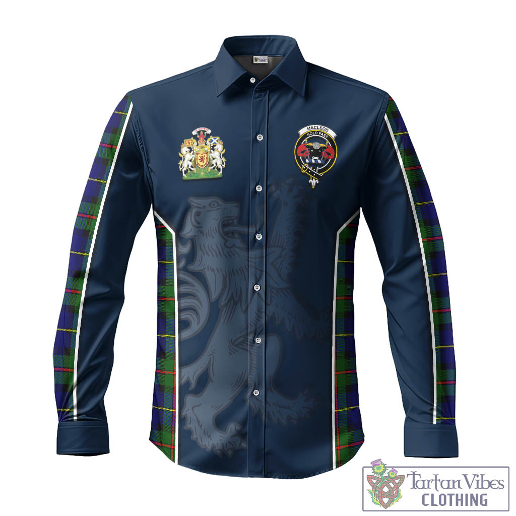 Tartan Vibes Clothing MacLeod of Harris Modern Tartan Long Sleeve Button Up Shirt with Family Crest and Lion Rampant Vibes Sport Style