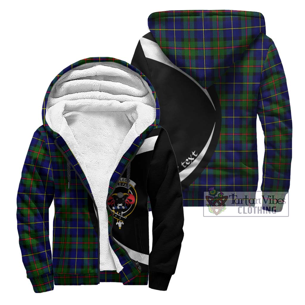 MacLeod of Harris Modern Tartan Sherpa Hoodie with Family Crest Circle Style Unisex - Tartan Vibes Clothing