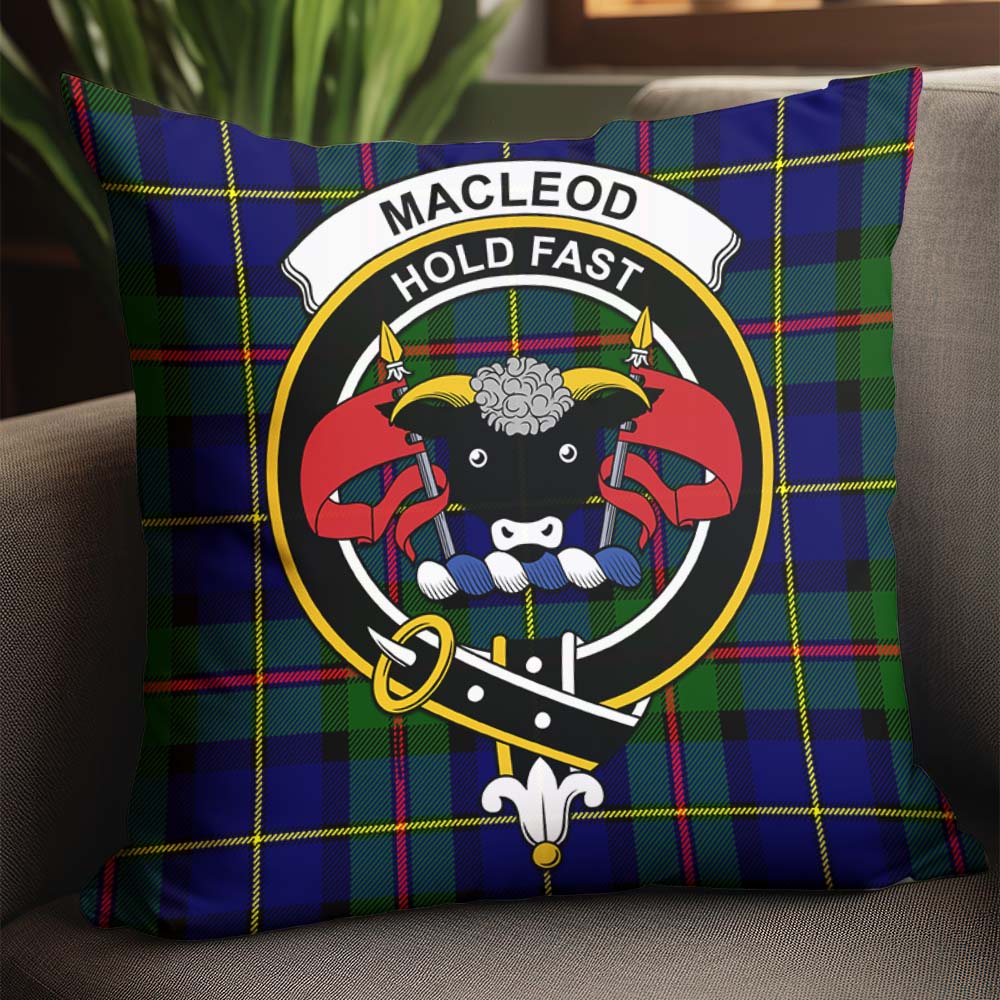 MacLeod of Harris Modern Tartan Pillow Cover with Family Crest - Tartanvibesclothing