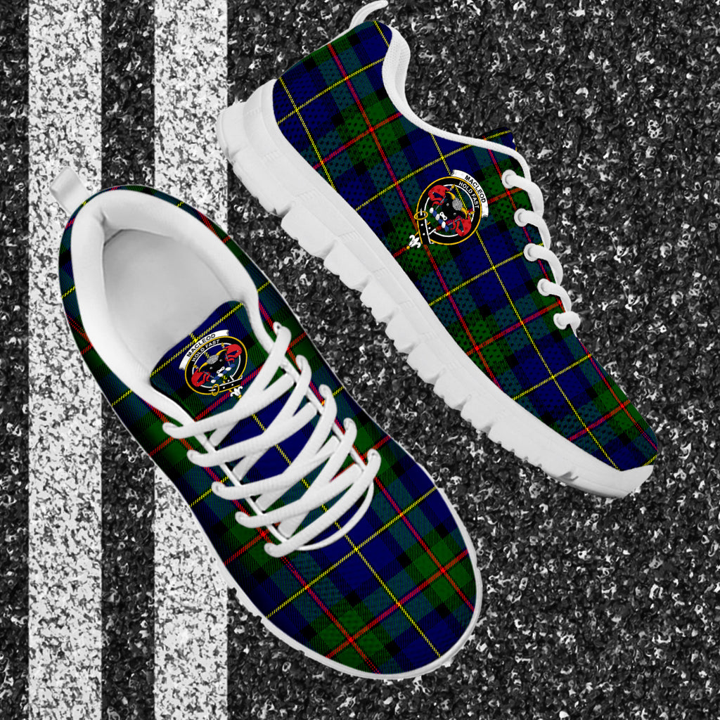 MacLeod of Harris Modern Tartan Sneakers with Family Crest - Tartan Vibes Clothing