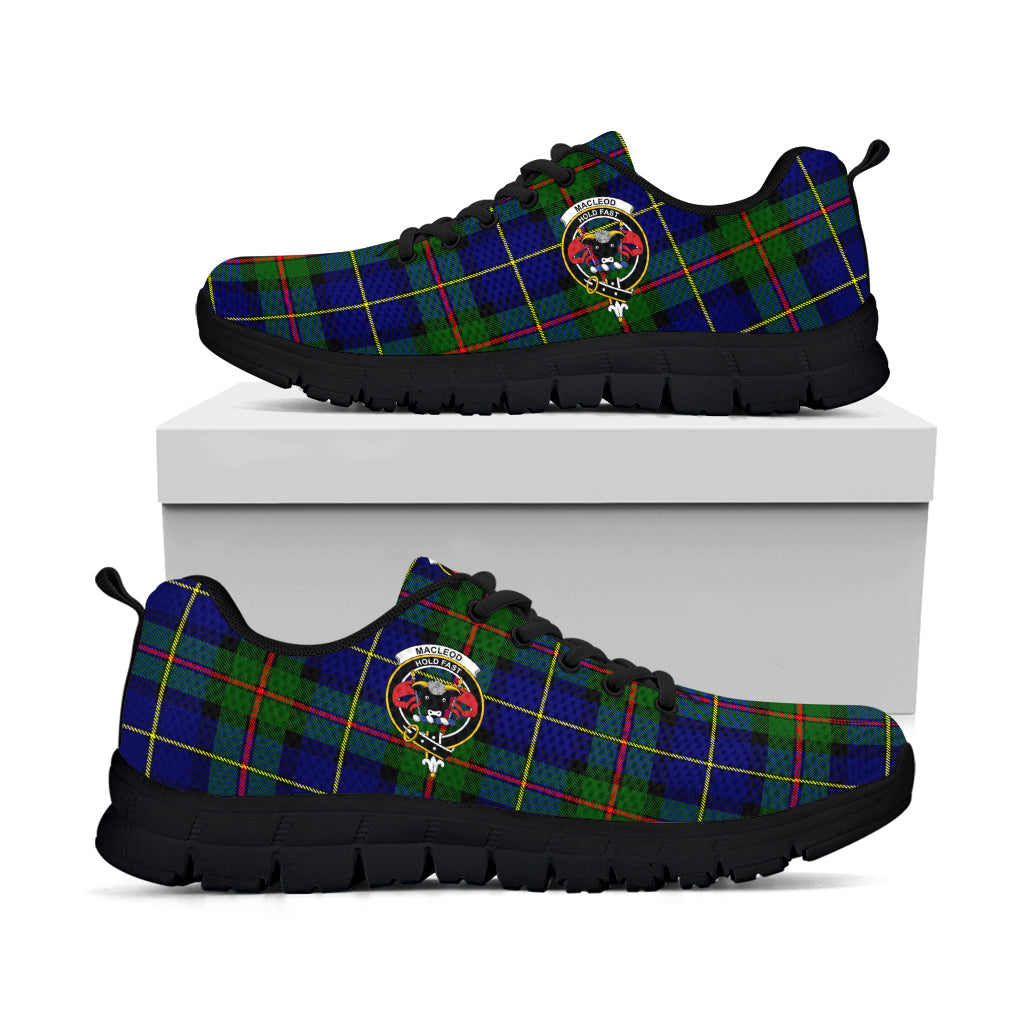 MacLeod of Harris Modern Tartan Sneakers with Family Crest - Tartan Vibes Clothing