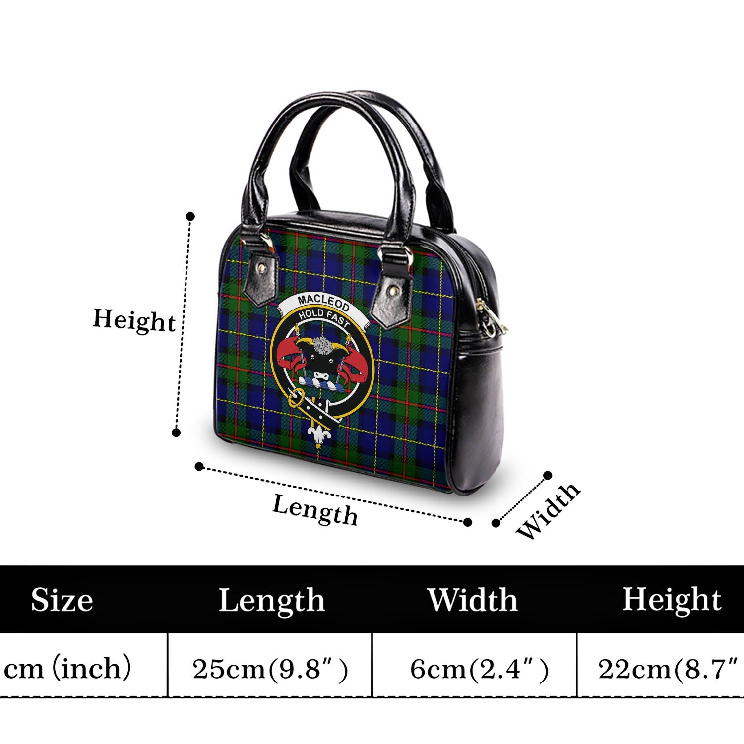 MacLeod of Harris Modern Tartan Shoulder Handbags with Family Crest - Tartanvibesclothing