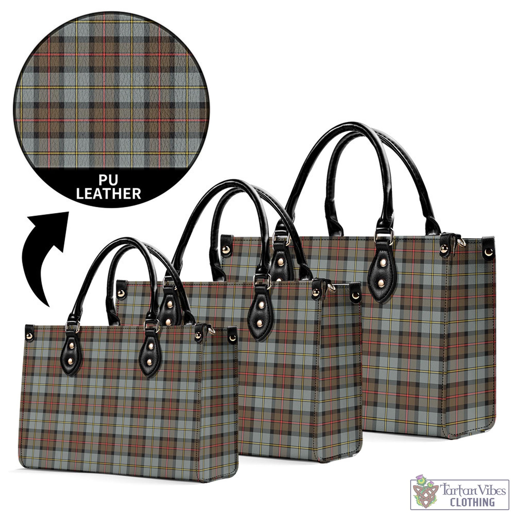 Tartan Vibes Clothing MacLeod of Harris Weathered Tartan Luxury Leather Handbags