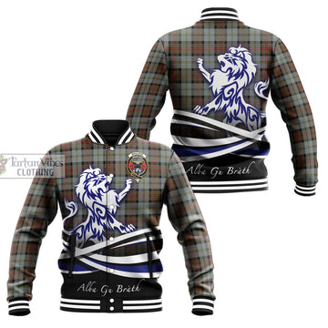 MacLeod of Harris Weathered Tartan Baseball Jacket with Alba Gu Brath Regal Lion Emblem