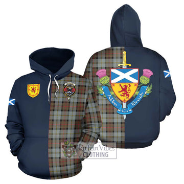 MacLeod of Harris Weathered Tartan Hoodie Alba with Scottish Lion Royal Arm Half Style