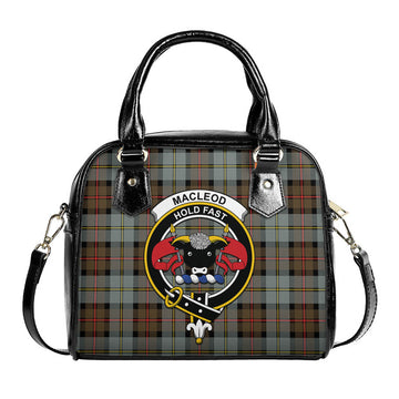 MacLeod of Harris Weathered Tartan Shoulder Handbags with Family Crest