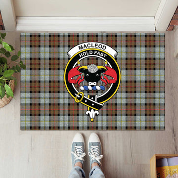 MacLeod of Harris Weathered Tartan Door Mat with Family Crest